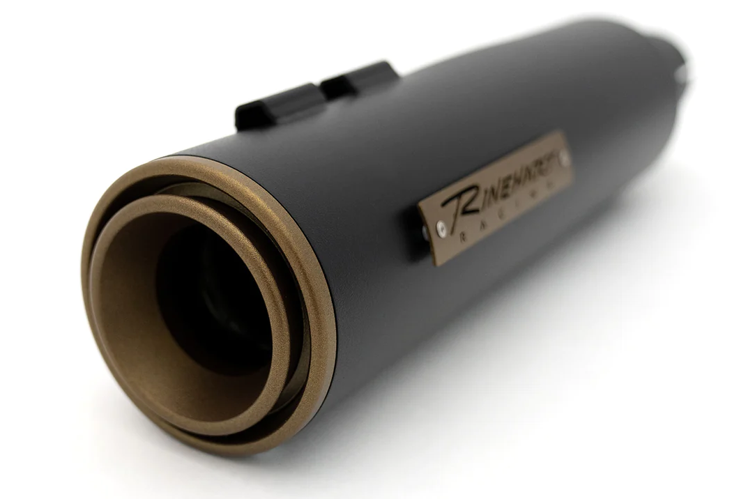 Silenciadores Slip-On HP45 De 4,5" Negros Con Tapas Finales Bronce Para HD