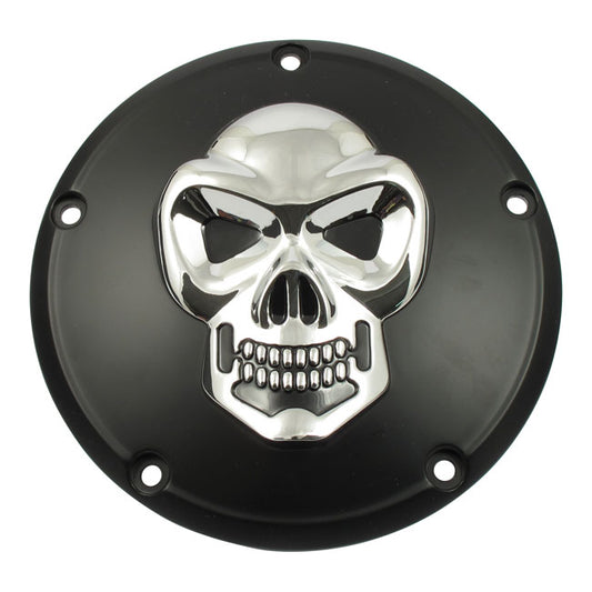 3 fori Derby Skull Cover. Black e Chrome per Harley-Davidson