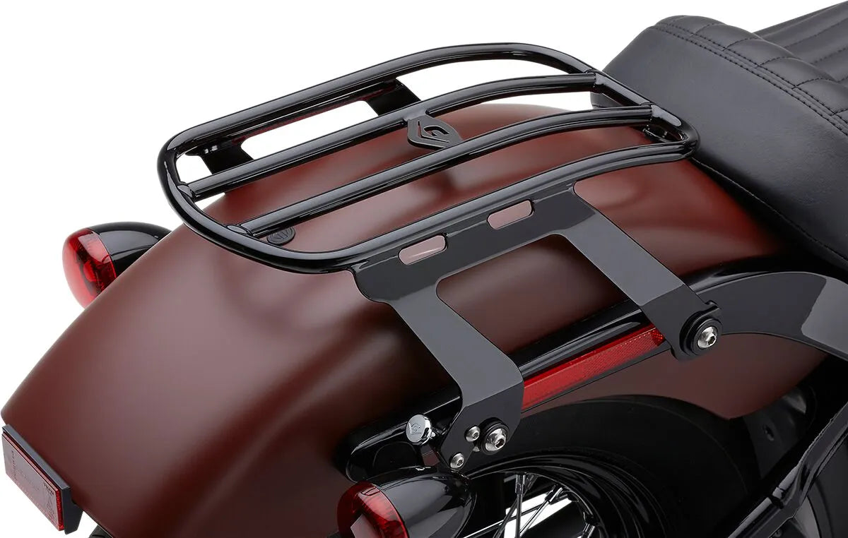 Parrilla portaequipajes individual negro para Harley-Davidson Softail M8