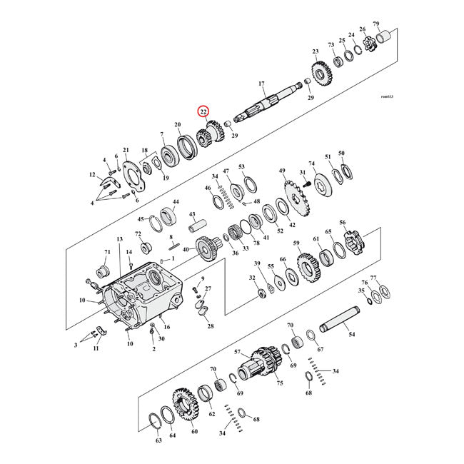 Andrews Gear, 3rd Main Shaft For Harley-Davidson