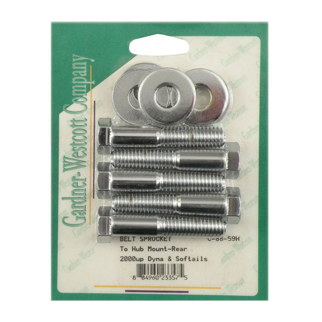 GW Rear Belt Pulley Mounting Kit, Chrome Hex for Harley Davidson