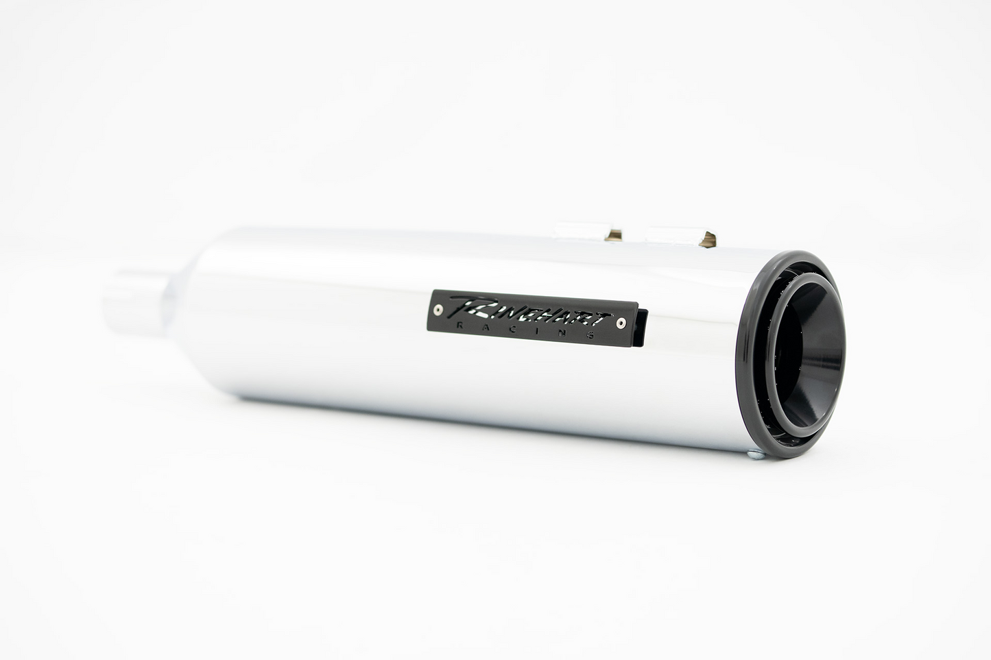 Slip-on HP45 silencers of 4.5 "Chrome with black tapas for HD