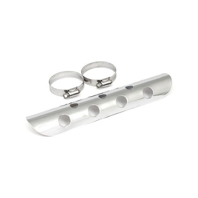 Protección Térmica Universal Con Agujero De Bala De 10" De Largo Cromado Para Harley Davidson