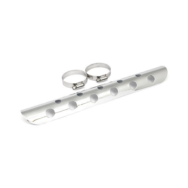Protección Térmica Universal Con Agujero De Bala 14" De Largo Cromado Para Harley Davidson