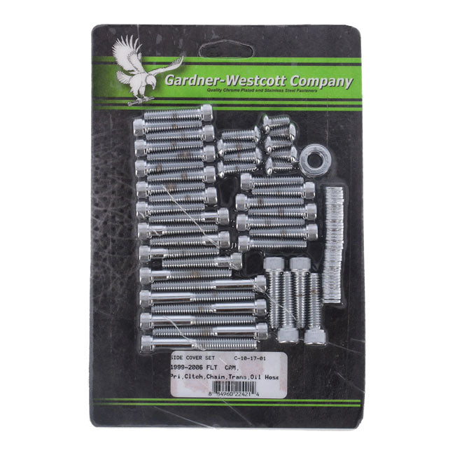 BT. Kit De Montaje De Cubierta Lateral, Cromado Allen Para Harley-Davidson