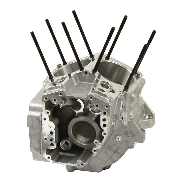 S&amp;S, 99-06 Crankcase Assembly, 4-1/8" Bore. Silver For Harley Davidson