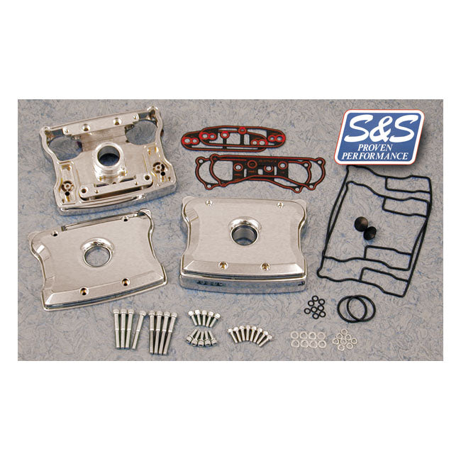 S&amp;S Billet Rocker Cover Kit, Chrome, for Harley-Davidson