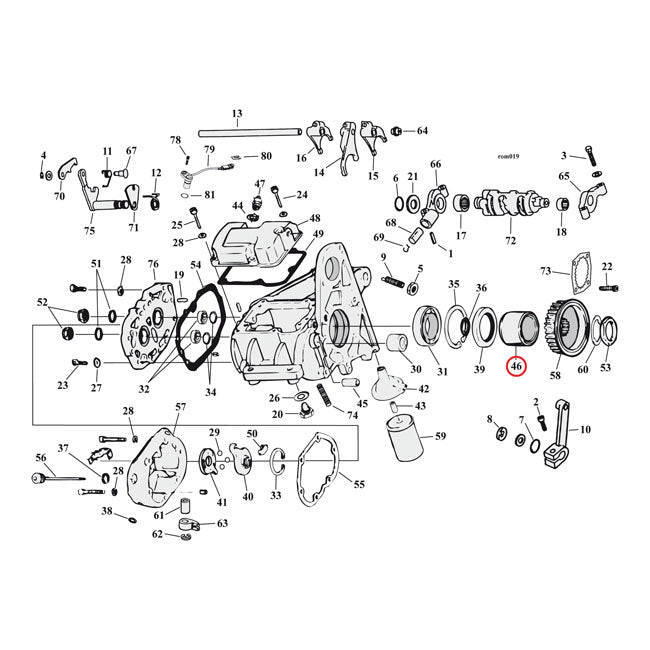 Transmissie-as spacer voor Harley-Davidson 1994-2006