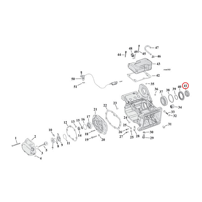 Transmissie-as spacer voor Harley-Davidson 1994-2006