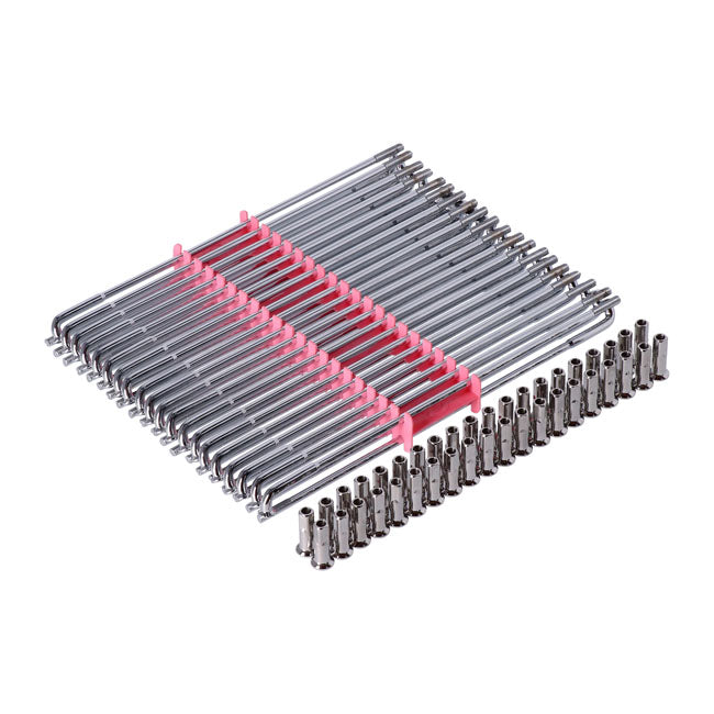 19" Chrome Spoke Set for Harley-Davidson Custom Profile Front Wheel and Steel Hub