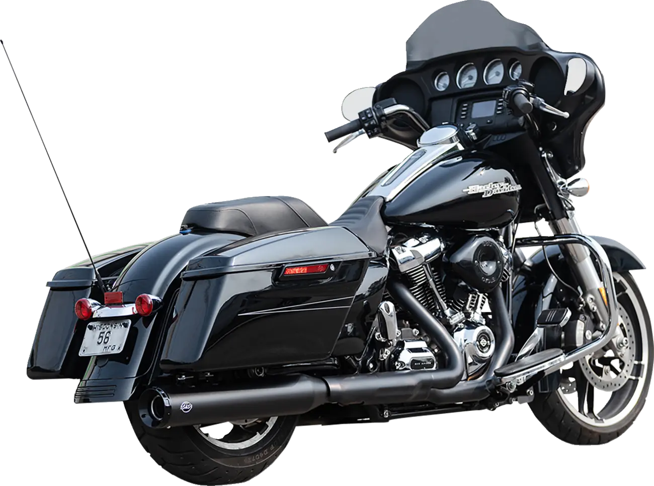 Conversión Escape 2-En Uno-1 Swindler Negro Para Harley Davidson - M8