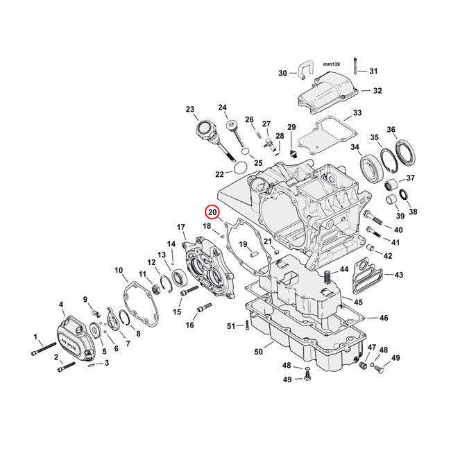 James, Transmission Bearing Housing Gasket. Foam for Harley-Davidson
