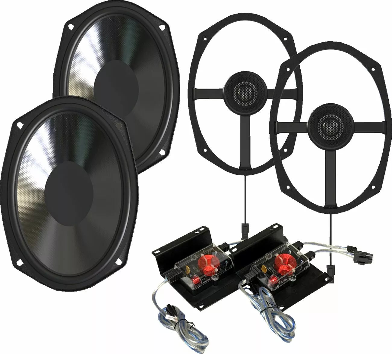 15,25 cm x 22,86 (6 "x 9") 300 watt met externe crossover voor Harley Davidson