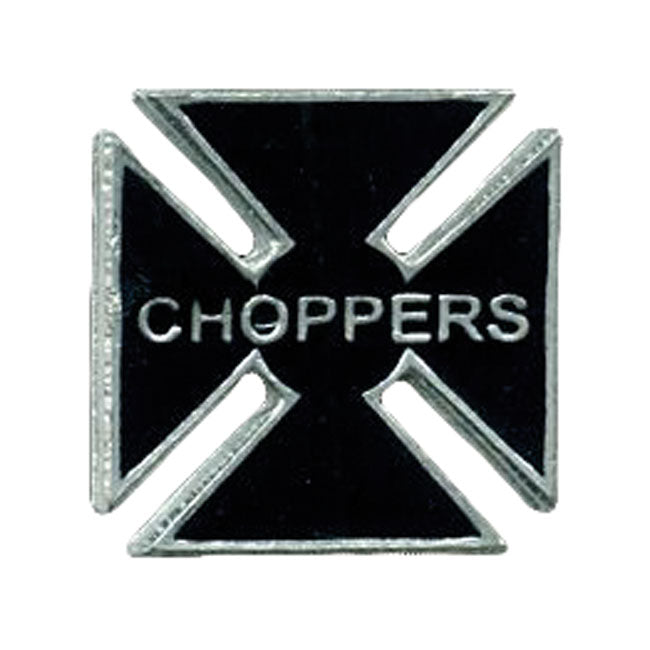 Black Maltese Cross Biker Pin Choppers