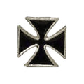 Black Maltese Cross Biker Pin