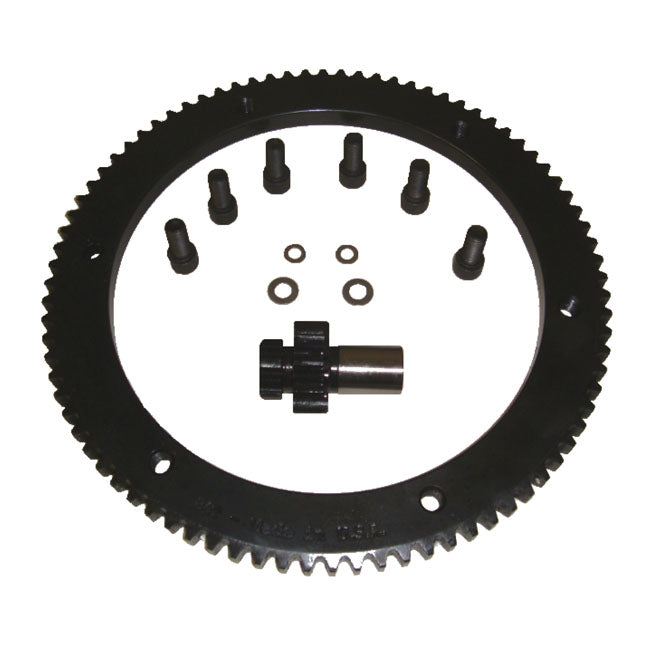 Kit De Conversión De Engranajes De Corona De Arranque 1084 Para Harley Davidson 90-93 B.T