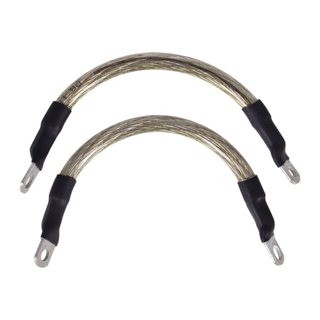 Namz Battery Cable Set. Clear. 7 inches (17.5 cm) for Harley-Davidson