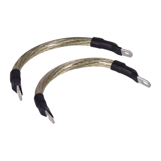 Namz Battery Cable Set. Clear. 7 inches (17.5 cm) for Harley-Davidson