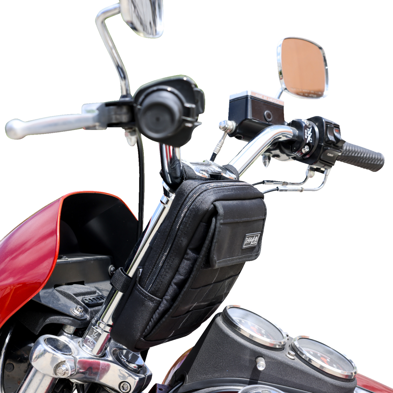 Thin handlebar bag for Harley Davidson