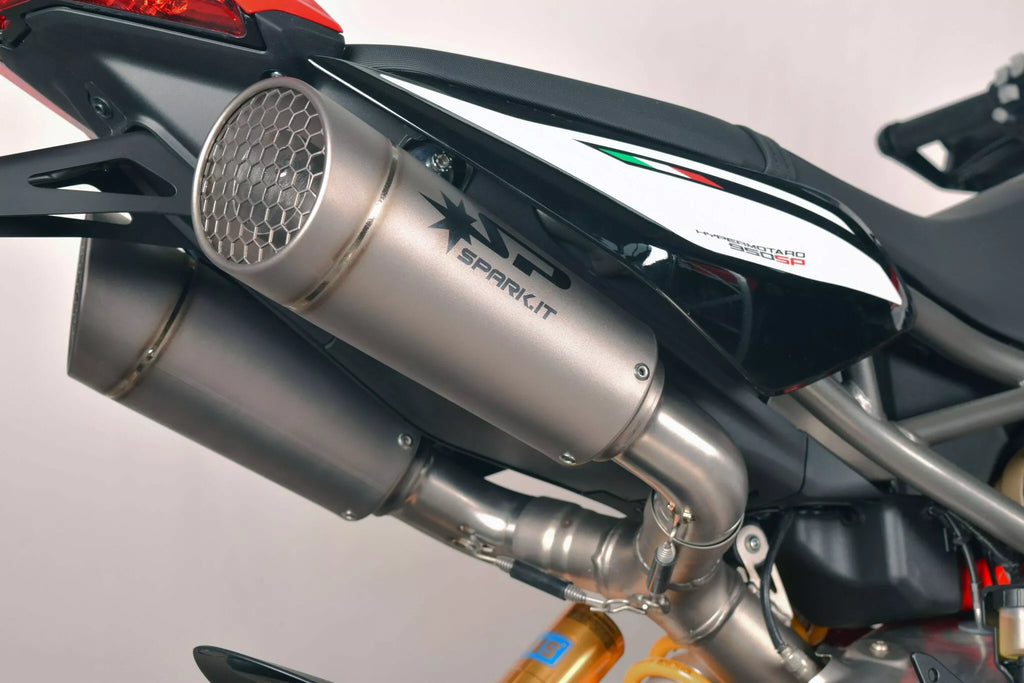 Grid-O Double Slip-On Muffler For Ducati Hypermotard 950 SP ABS 19-21, Hypermotard 950 SP ABS RVE Graffiti Livery 21-24