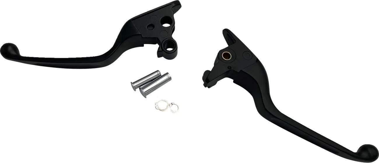 Schmales Set schwarzer Lenkerarmaturen für Harley Davidson Softail
