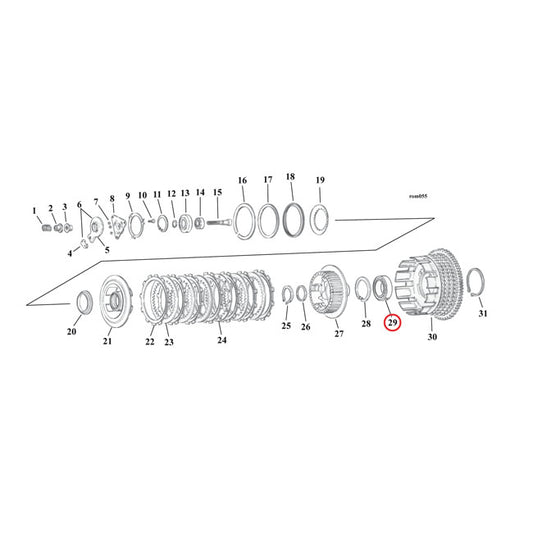 Kogellager, koppelingsemmer voor Harley-Davidson L84-90 XL