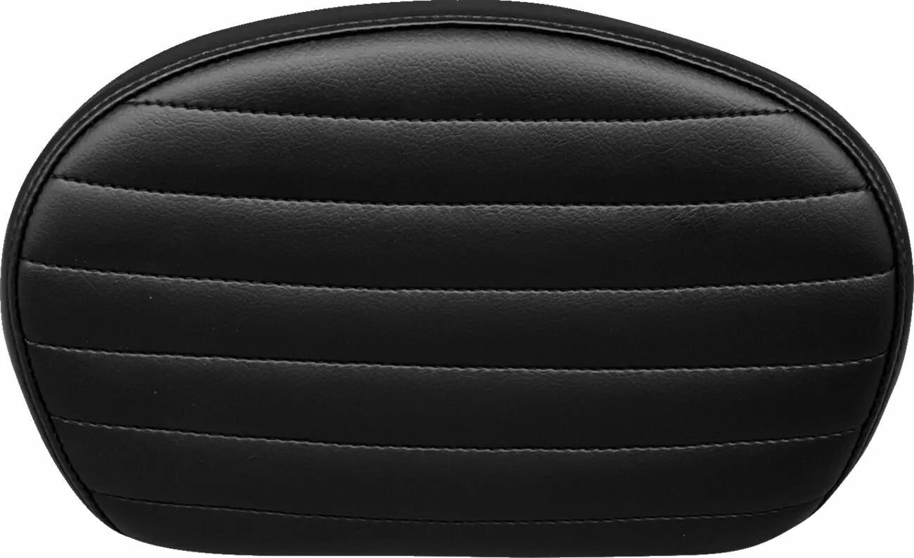 Schwarzes plissiertes Sissybar-Pad aus Vinyl für Harley Davidson