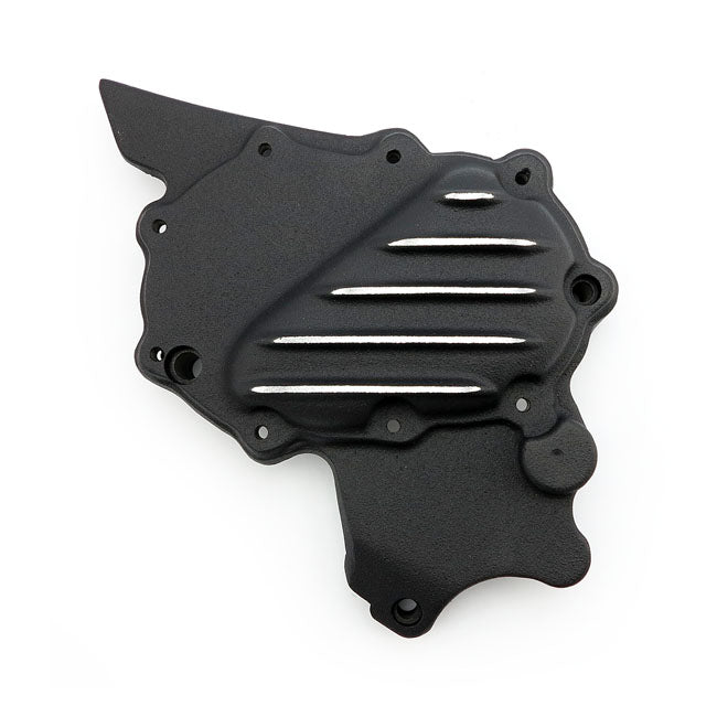 EMD, Splined Sprocket Cover XL. Schwarzer Schnitt für Harley-Davidson 04-22 XL