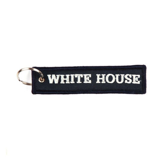 Black White House Keychain