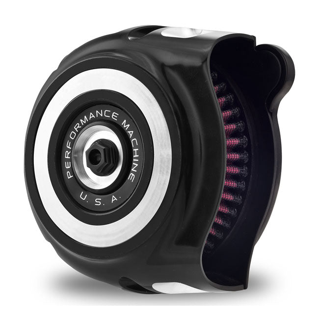 PM Vintage Air Filter Kit. Black CC for Harley-Davidson