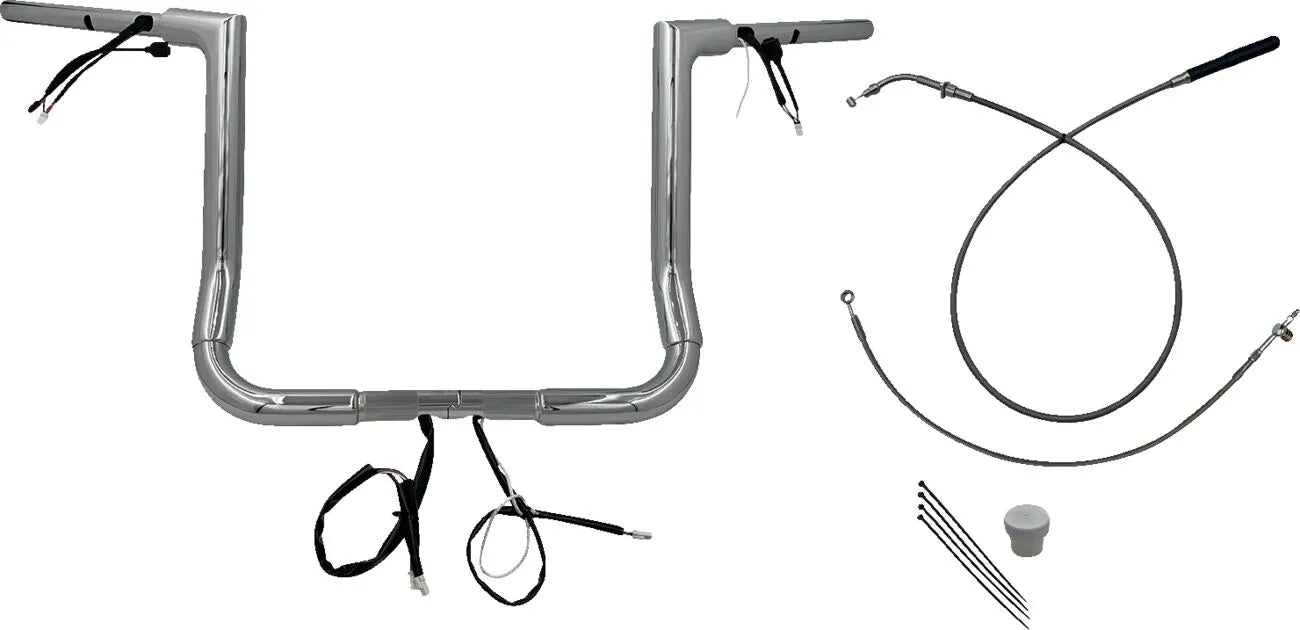 Kit manillar cromado Flat Top 1-1/2" EZ Install para Harley Davidson