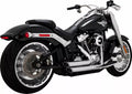 Shortshots Staggered Chrome Exhaust System For Harley Davidson FLFB, FXBR, FXBRS, FXDR, FXDRS