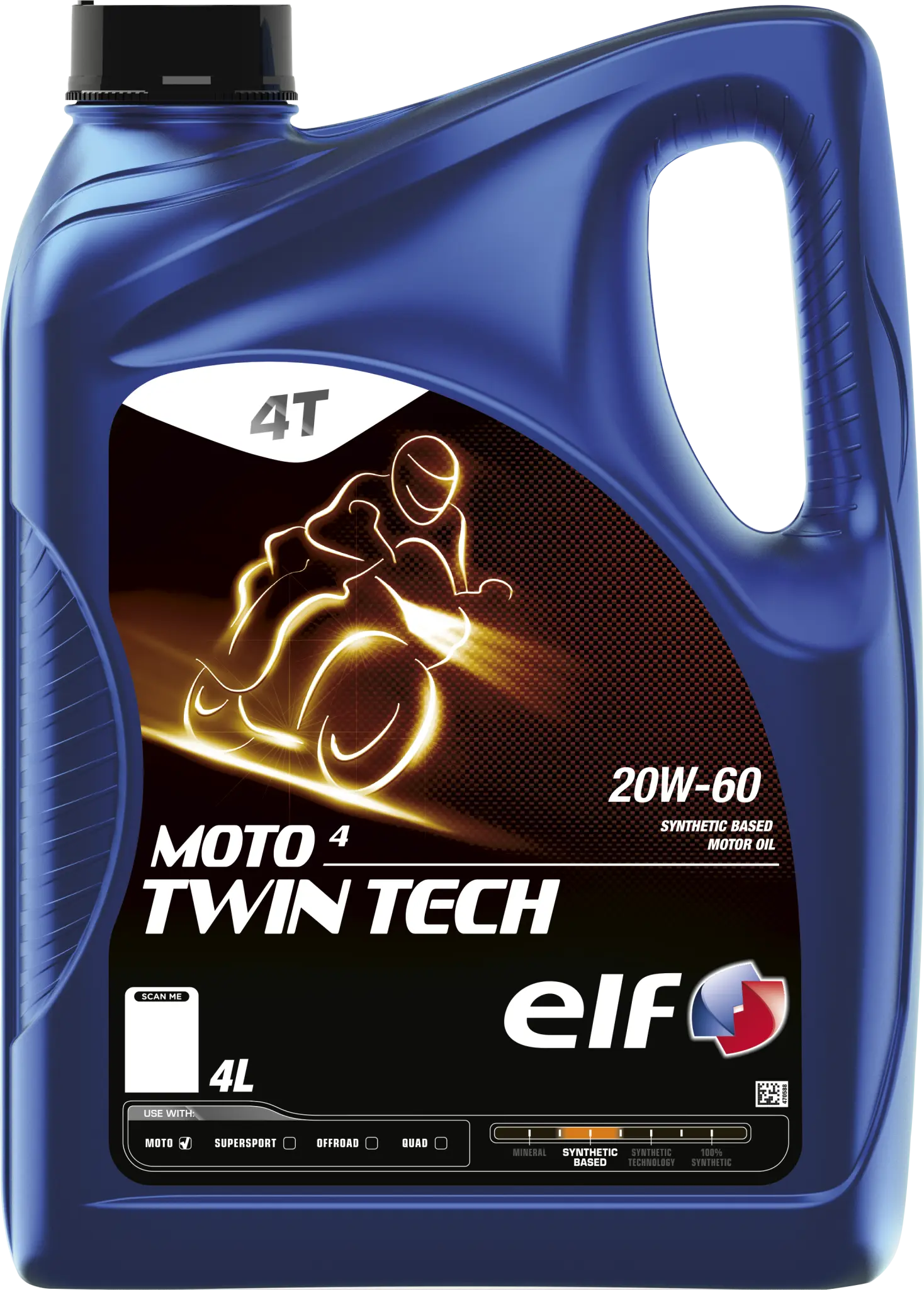 Aceite Motor Para Moto 4 Twin Tech 20W60 Syn 4L