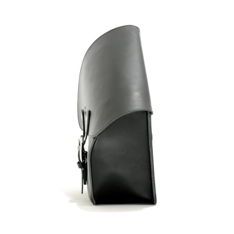 Alforja Longride cuero negro liso para Harley Davidson