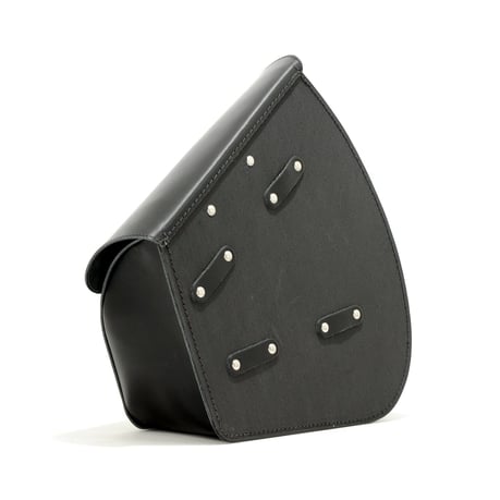 Alforja Longride cuero negro liso para Harley Davidson