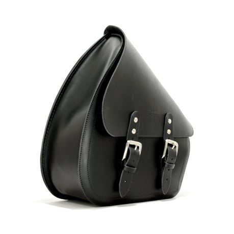 Alforja Longride cuero negro liso para Harley Davidson