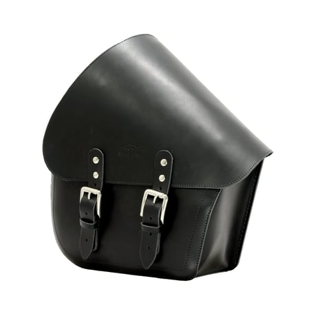 Bolsa para basculante Longride. Cuero negro liso. 7 litros