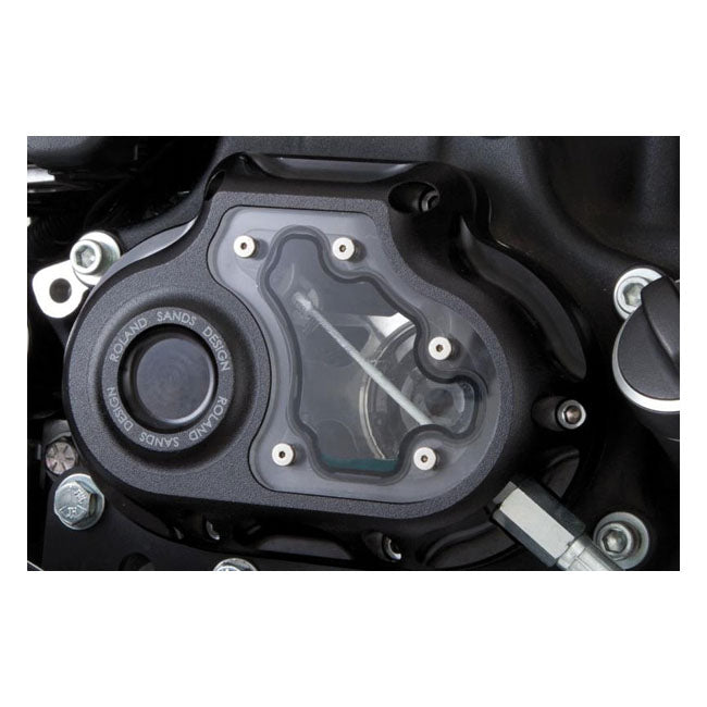 RSD Clarity Transmission End Cap, Cable Clutch. Black Ops for Harley-Davidson