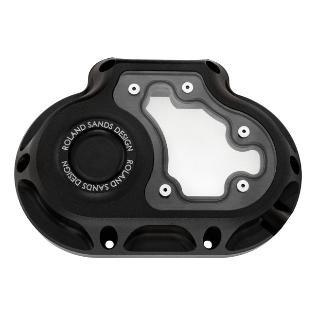 RSD Clarity Transmission End Cap, Cable Clutch. Black Ops for Harley-Davidson