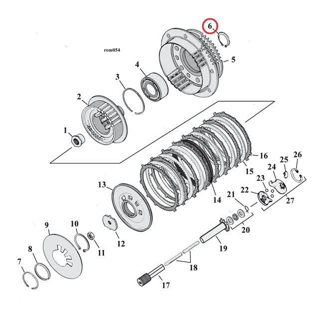 Anillo De Retención Del Embrague Del Rodamiento Para Harley-Davidson