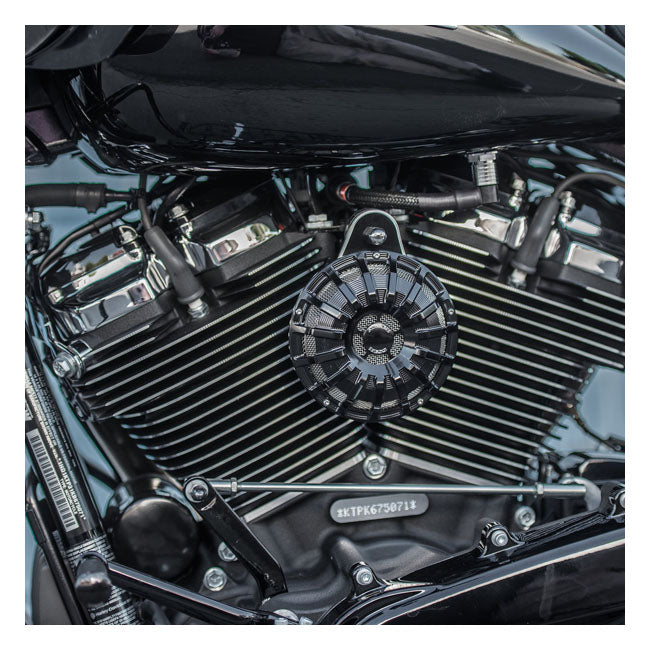 Arlen Ness 15-Speichen-Hupenabdeckung, ganz schwarz, für Harley-Davidson