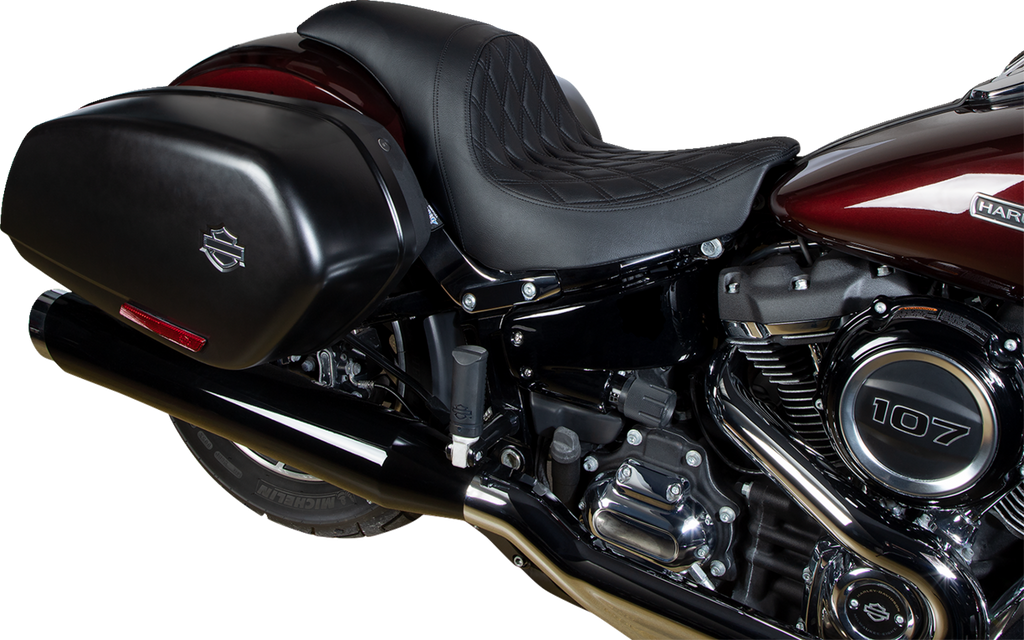 Predator Dual Diamond Seat, schwarzes Gewinde für Harley Davidson