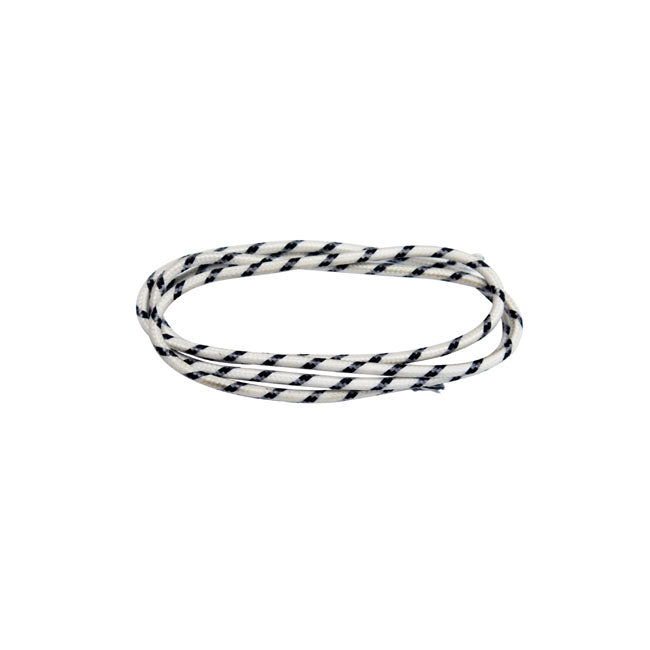 Classic Fabric-Covered Wiring Harness, 25 Feet Roll, White/Black for Harley-Davidson