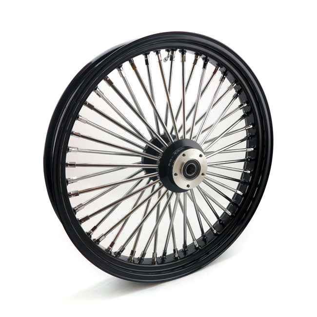 MCS, 48 Thick Spoke Radial Front Wheel 3.50 x 23 DF Black for Harley Davidson