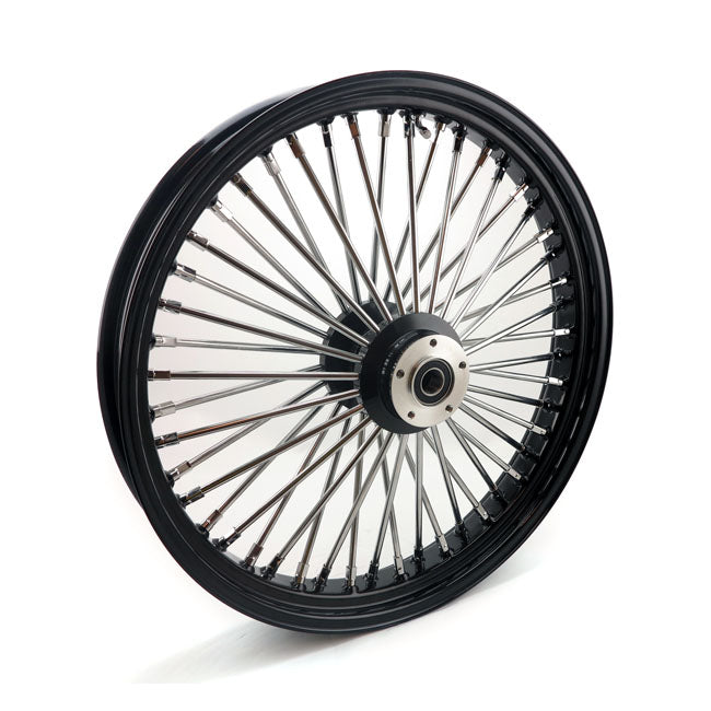 MCS, 48 Thick Spoke Radial Front Wheel 3.50 x 23 DF Black for Harley Davidson