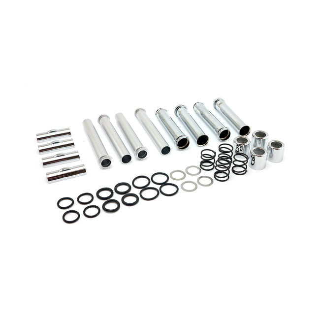 Complete M8 Pushrod Cap Kit. Chrome For Harley Davidson