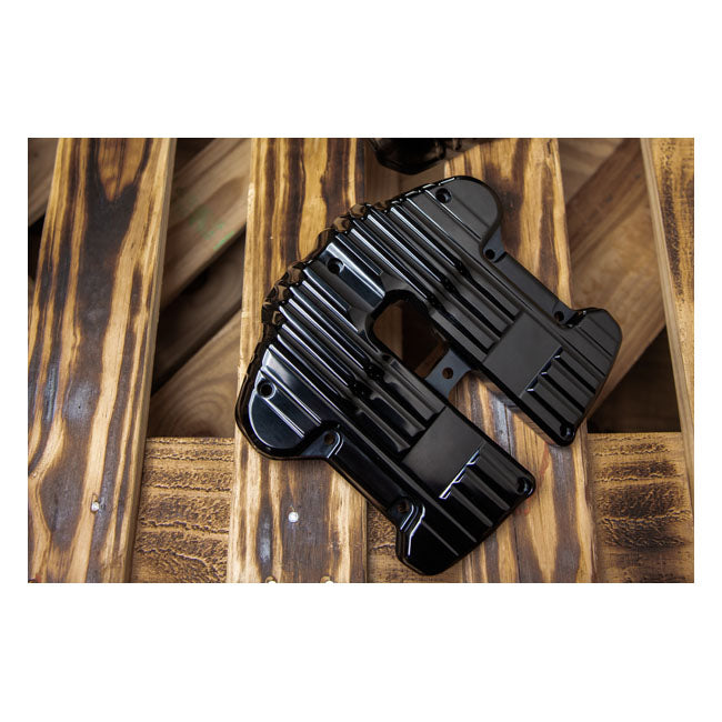Rough Crafts Custom Kipphebelabdeckungen. Schwarz für Harley-Davidson