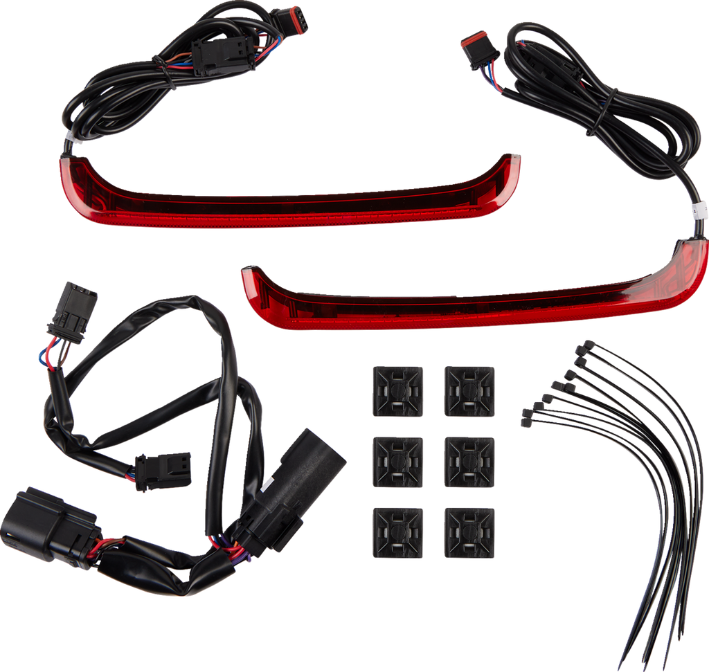 Luces Maletas Custom Dynamics Low-Profile BAGZ CD-LPSEQ-BCM4-R Secuencial Rojo Para Harley-Davidson Touring