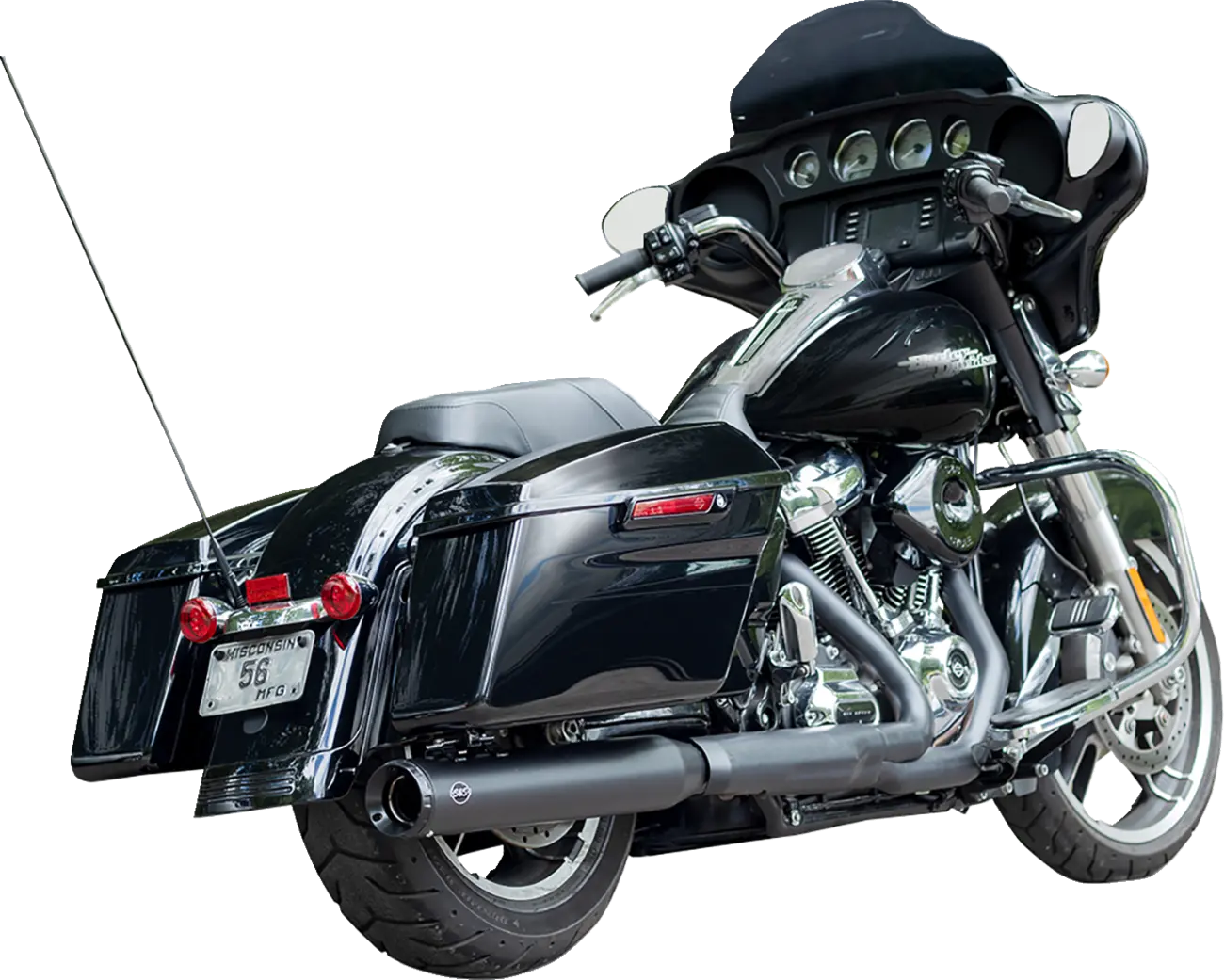 Silenciador Swindler 2: 1 Negro 4 " Para Harley Davidson M8 Touring