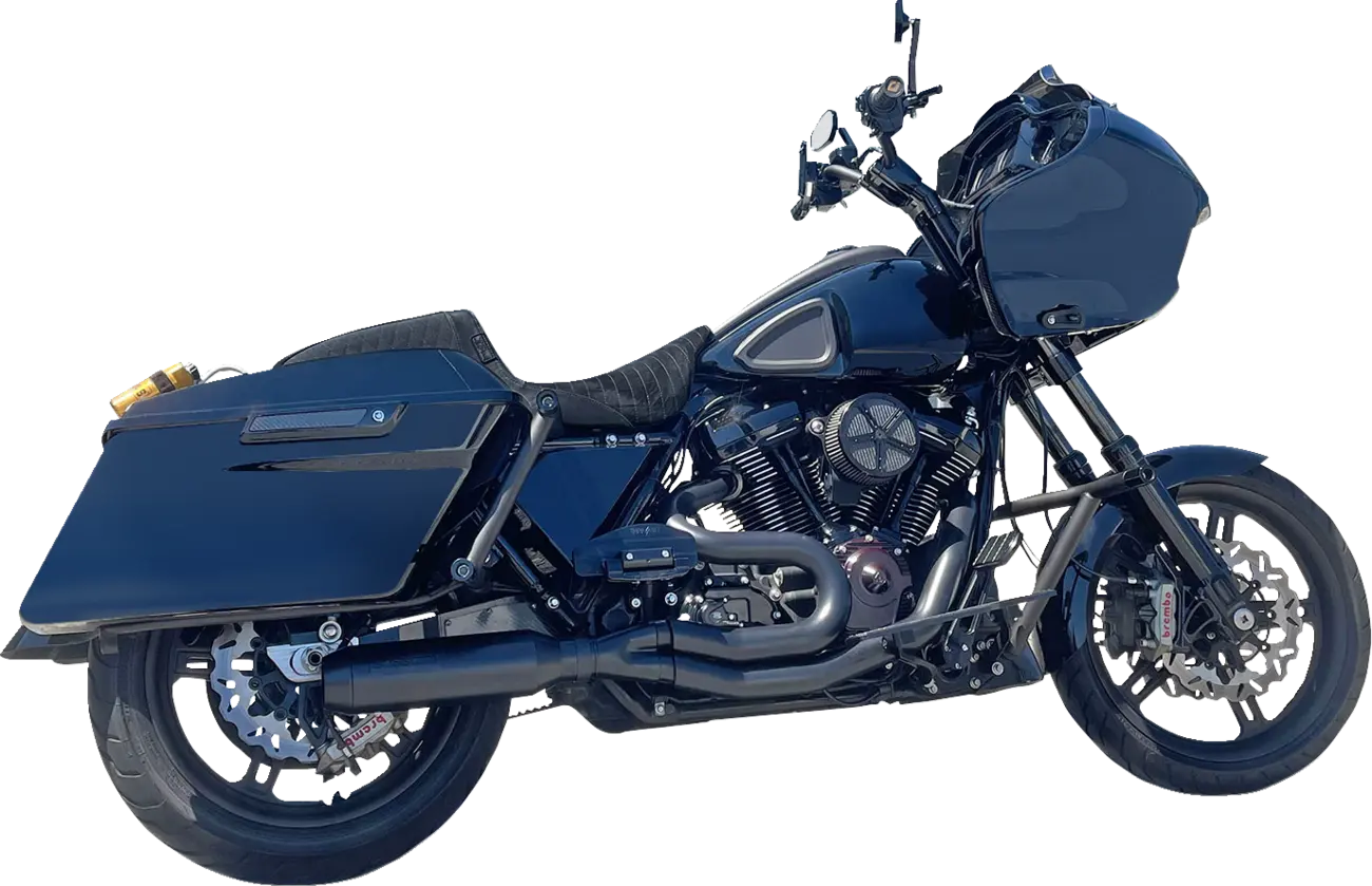2-in-1 Black Exhaust System for Harley Davidson FL 17-25